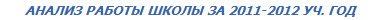 АНАЛИЗ РАБОТЫ ШКОЛЫ ЗА 2011-2012 УЧ. ГОД